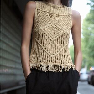 ZARA - METALLIC THREAD FRINGED KNIT TOP